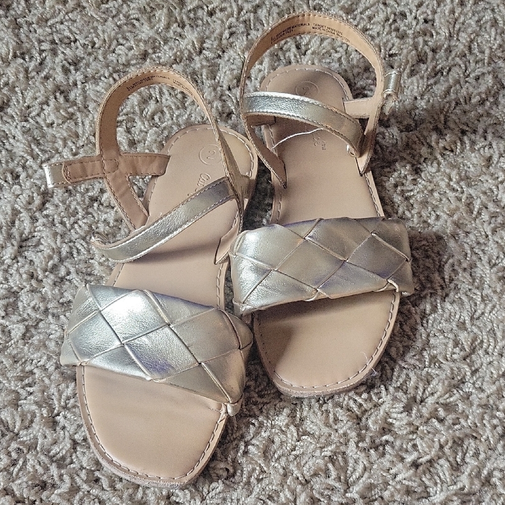 Cat & Jack Silver Sandals Minimalist Design